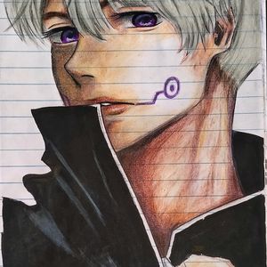 Anime characters portrait on normal notebook pages