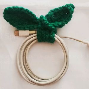 Crochet Sprout headphones, bookmark, cable