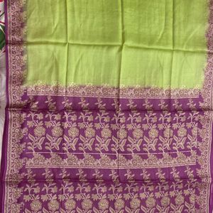 Green n Magenta Saree