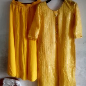 Haldi wedding Party  wear Kurta Palazzo