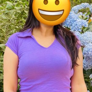 purple crop tshirt top