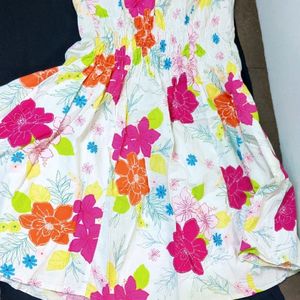 Floral Print Frock For Kid Girl.. 💯 Cotton..