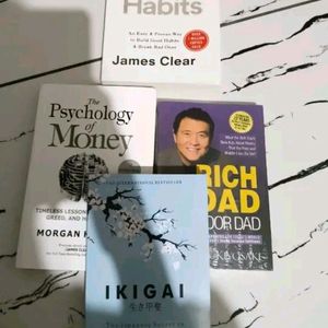 Ikigai+ Atomic Habits+ Psychology+ Rich Dad Book