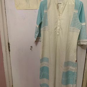 Very soft cream colored cotton W kurta