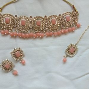 Peach Colour Jewellery Set