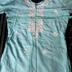 Blue cotton silk kurta