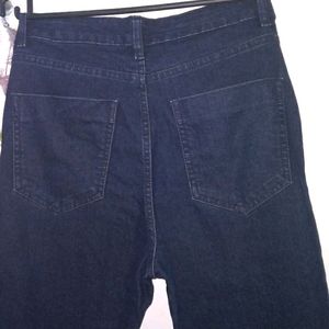 Dark Blue Wide Length Jean , Zudio, Size 28