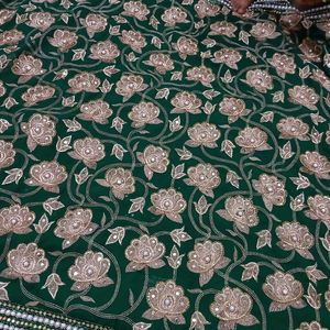 Green Embroidery Saree