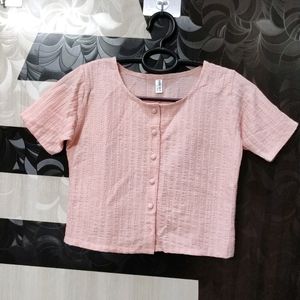 Peachy Pink Color Crop Top