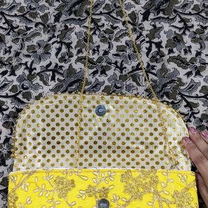 Yellow Polysilk Sling Bag