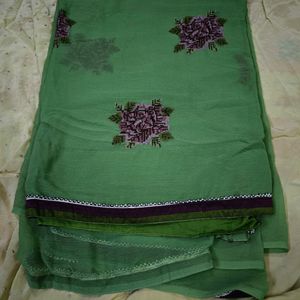 Olive Colour Saree For Daily Purpose