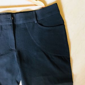 Black Branded Cotton Pant