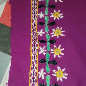 Beautiful Embroidered Purple Color Blouse Piece