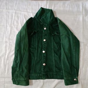 Women Denim Jacket Green