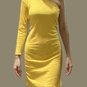 Yellow One Shoulder Dress