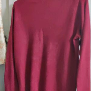 Price Drop V neck Maroon Full Sleeves Top