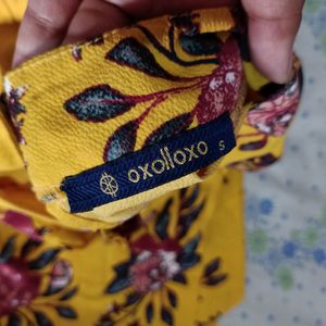 Oxolloxo Yellow Printed A-line Dress