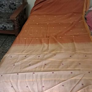 Cotton Blend Saree Rust Colour