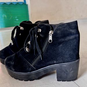 Black Velvet Boots