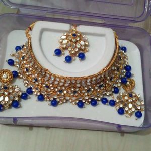 Golden And Blue Jewellery Set