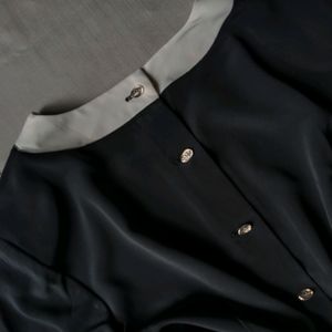 New Premium Korean Black Satin Shirt