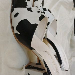 Cow Print Block Heel
