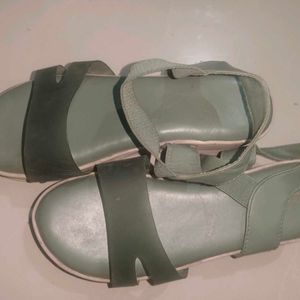 Roadster Green Beige Wedges Sandals For Women