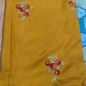 Banarsi Silk Yellow Saree