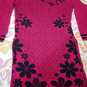 Maroon woolen Kurta