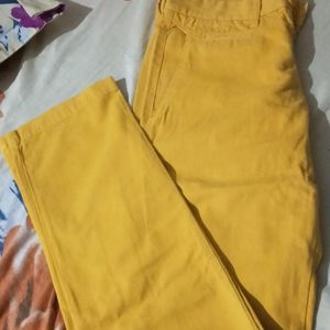 Trouser For Men (Yellow Color) , Length 41.7 " , Waist 30"