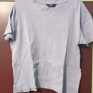 Lavender Colour Ribbed Tshirt