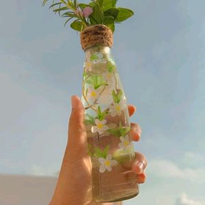 Aesthetic Flower Glass Bottle