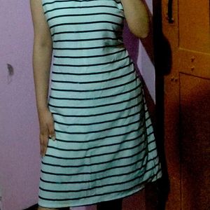 Black And White Stripes Dress For Women