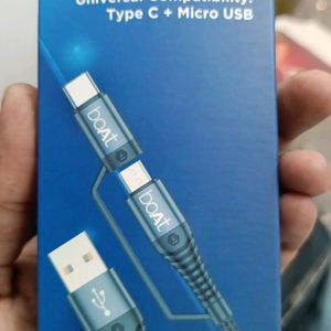 Boat 2in1 Charging Cable Type C And Micro