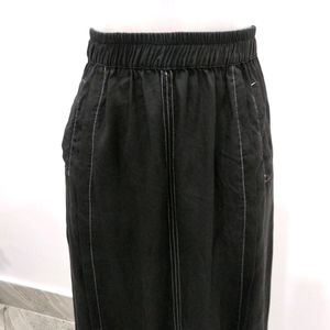 Black Midi Casual Skirt