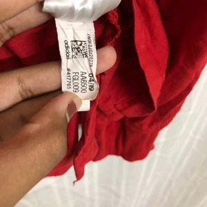 Adidas Red Long Sleeve Cotton Hoodie