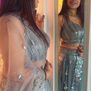 Silver Sequence Lehnga