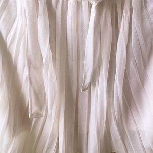 Pleated White Skirt