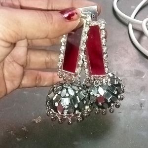 Mirror Work Jhumka Earrings &Stude