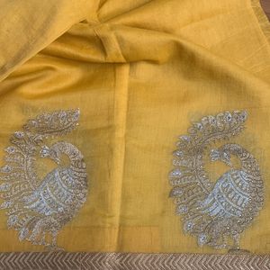 A Nice Yellow Colour Saree