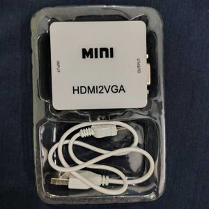 HDMI to VGA Cable Adapter White with 3.5 mm Audio