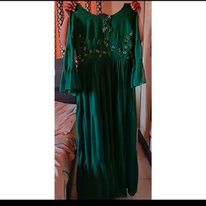 Green Anarkali Gown