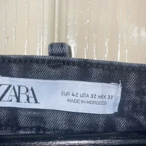 Zara Man - Black Stonewash Faded Jeans, Size 32, Condition: Good