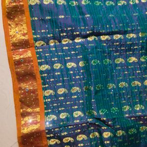 Multi  colour pure Gadwal saree