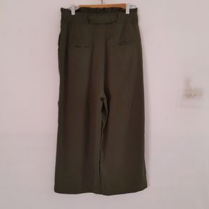 Olive Green Flared Trousers