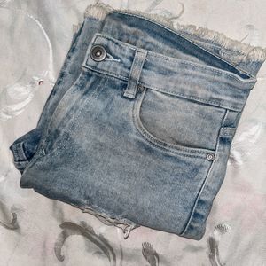 Distressed Blue Jeans