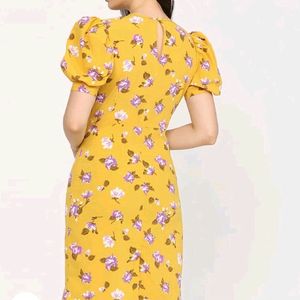 Tokyo Talkies Yellow Floral Sheath Dress