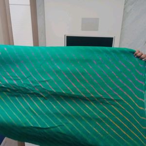 Green Saree With Blouse Piece