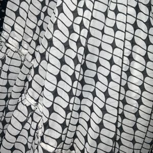 Black And White Patterned Maxi Skirt