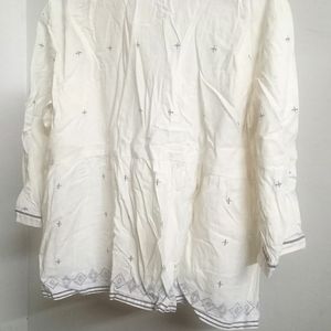 Bower Off White Cotton Linen Top